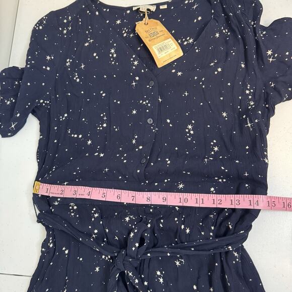 Fat Face Calla Lunar Sky Dress Women's US Size 8 Navy Blue Star Print Tie Belted - Picture 12 of 15